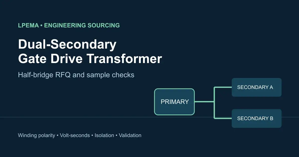 Dual-secondary gate drive transformer RFQ for a half-bridge: two secondary paths and separate gate references